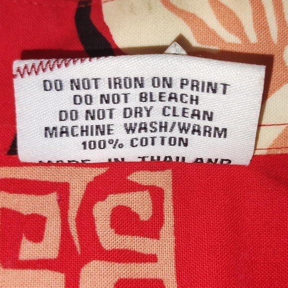 Teahupoo Tahiti Hawaiian island floral short sleeves button red shirt Size: 2XL - Picture 6 of 6